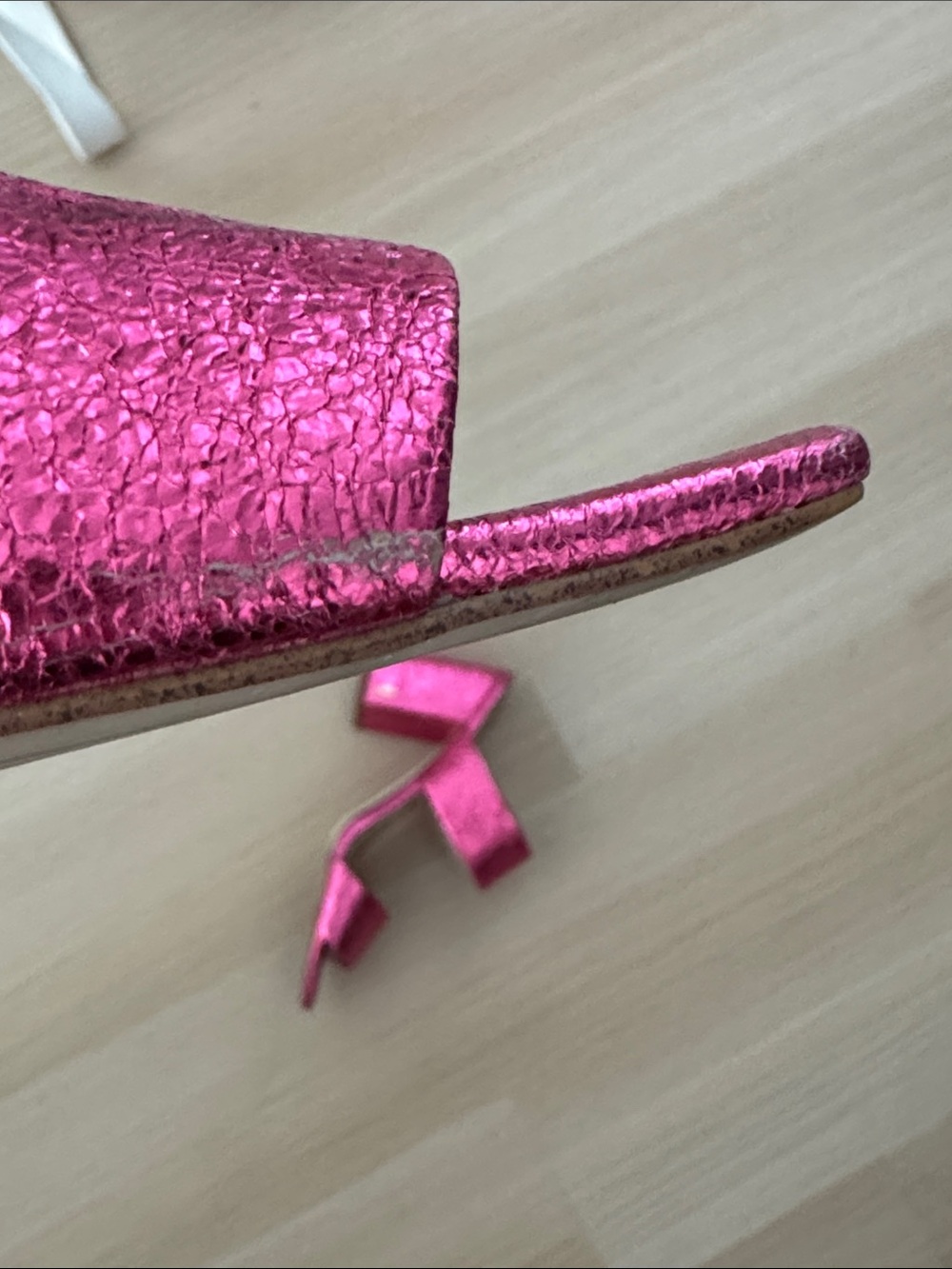 Sam Edelman Metallic Hot Pink Double-Band Slide Mules - Picture 4 of 5